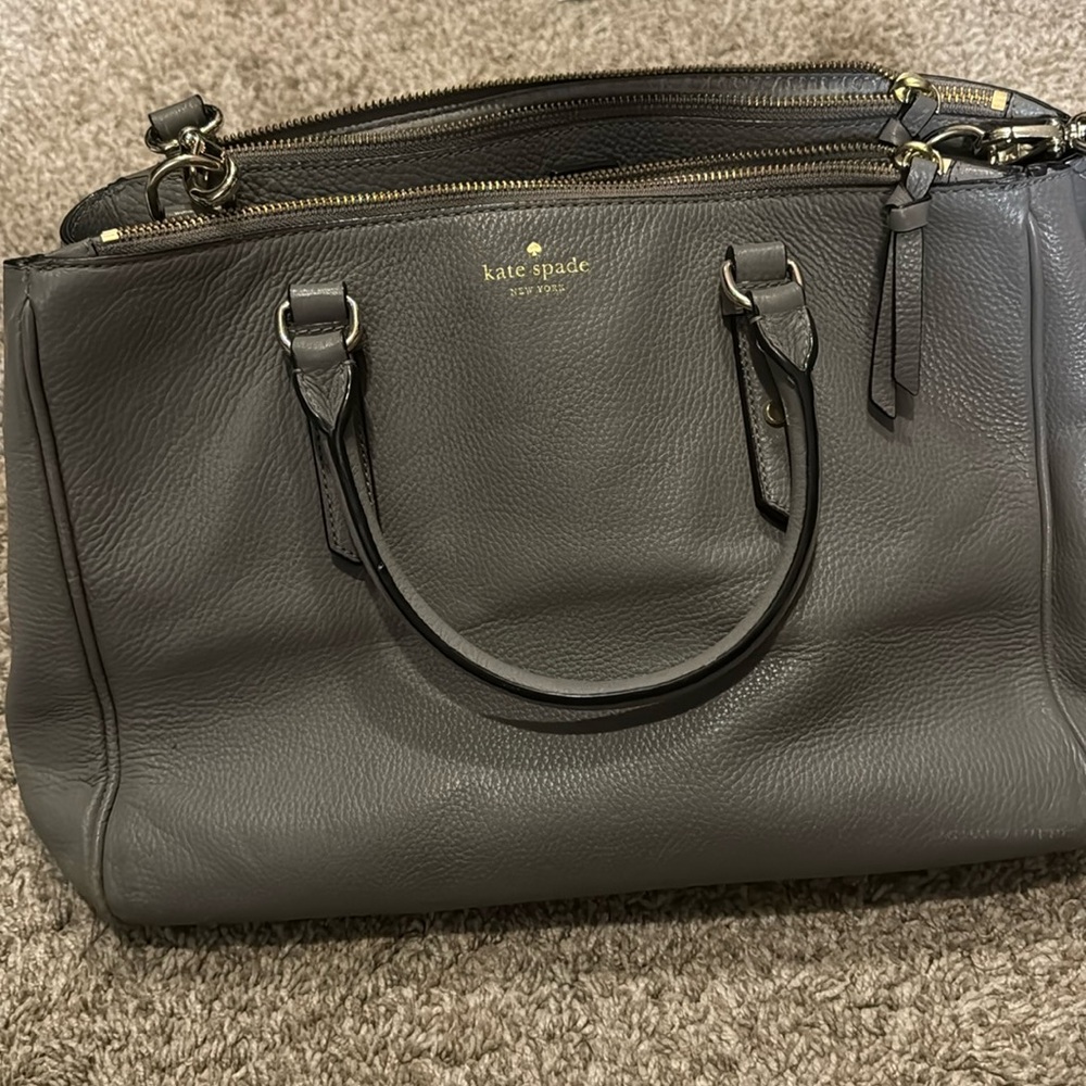 Kate spade large gray purse